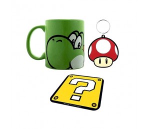 Gift set Yoshi Mug Coaster Keychain - Super Mario