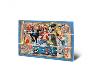 Wooden Sign Straw Hat Pirates Map - One Piece