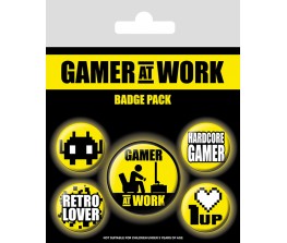 Pins Set Gamer At Work - Collectables