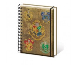 Notebook Hogwarts & Houses Crests - Harry Potter