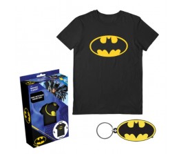 T-shirt Batman Logo Gift Set with keychain - DC