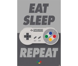 Poster Nintendo - Eat Sleep SNES Repeat