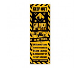 Door Poster Gaming Caution